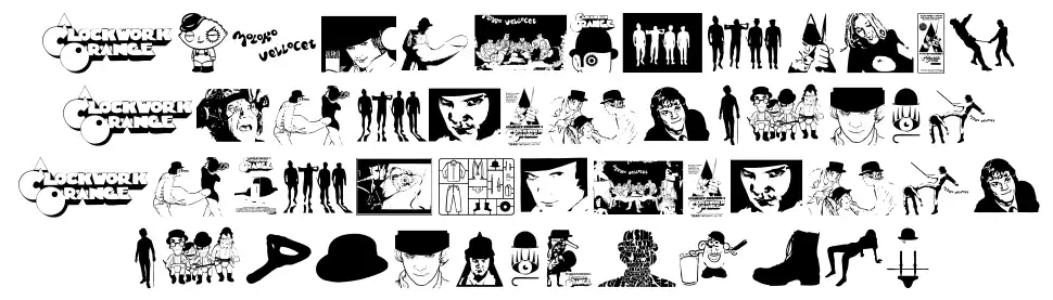 Clockwork Orangefont specimens