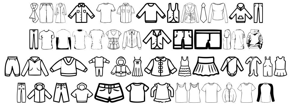 Clothes font specimens