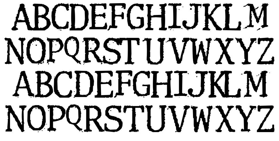 Clunk font specimens