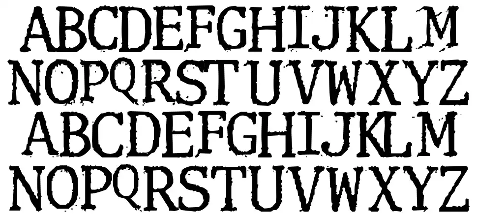 Clunkfont specimens