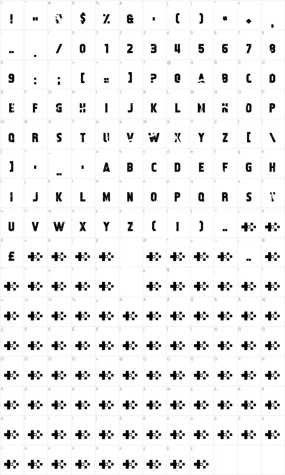 CM Fontfont character map