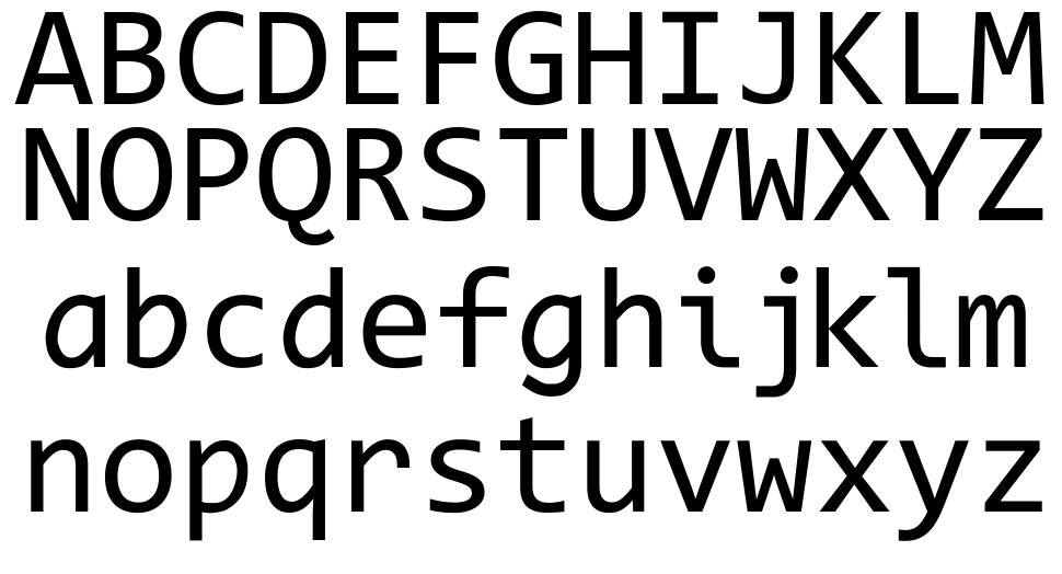 Code New Roman font specimens