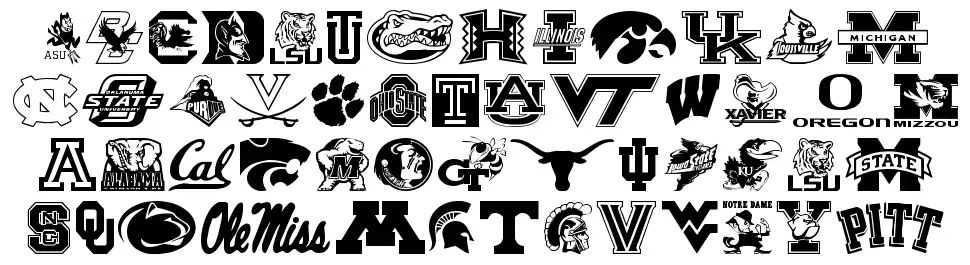 College Collage font specimens