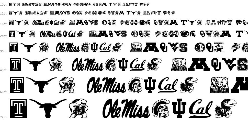 College Collage font Waterfall