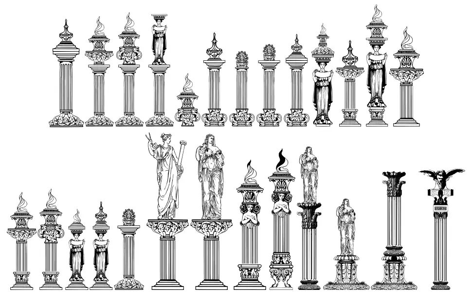 Columns font specimens