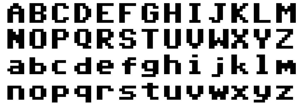 Commodore 64 Pixelized 字形 标本