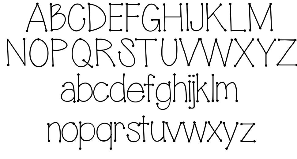 Connected font specimens