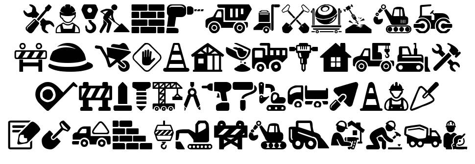 Construction Icons フォント 標本