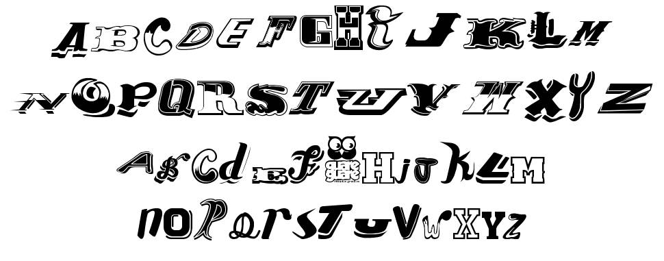 Contipopgua font specimens