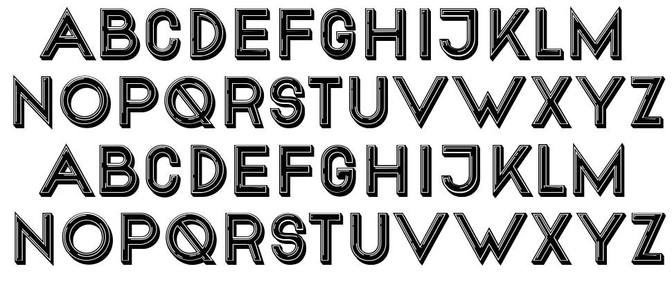 Conventionality font specimens