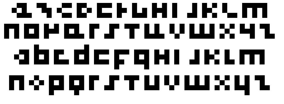 Cool Three Pixels 字形 标本