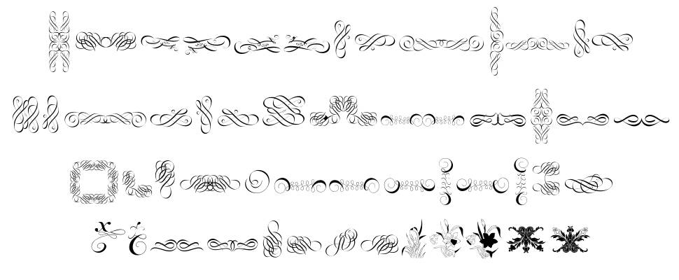 Cornucopia of Ornaments písmo Exempláře