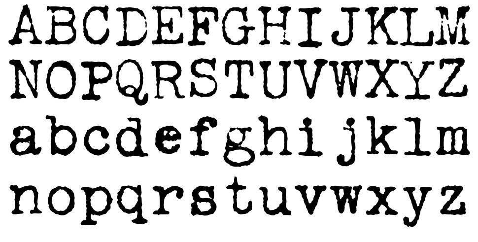 Corona 3 Typewriter písmo Exempláře