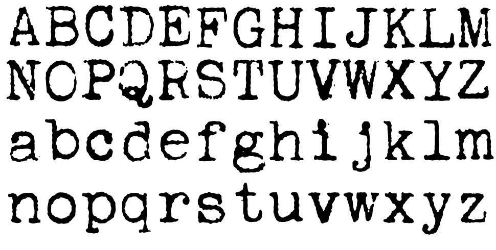 Corona 4 Typewriter font specimens