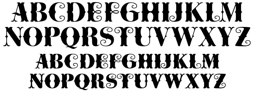 Cowboya font specimens
