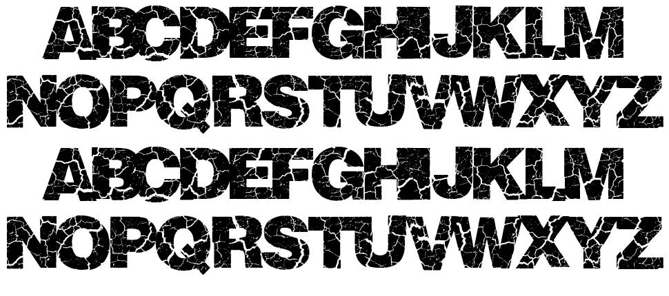 Crackvetica font specimens