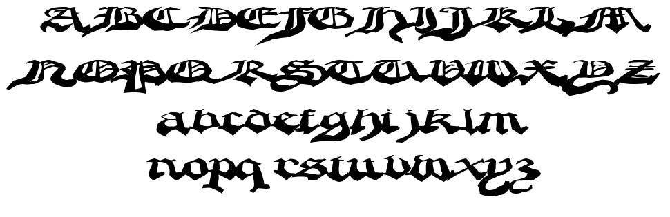 Crappy Gothic písmo Exempláře