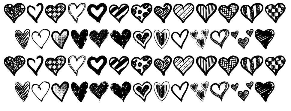 Crazy Hearts font specimens