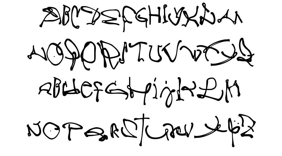 Crazy Written písmo Exempláře