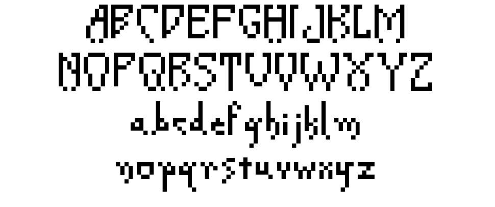 Creeper Pixel font specimens