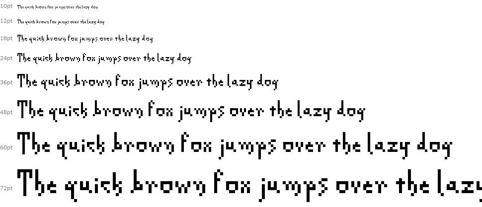 Creeper Pixel font Waterfall