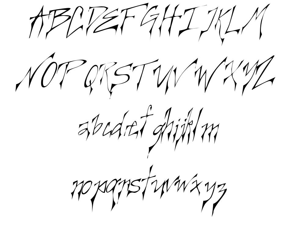 Creepygirl písmo Exempláře