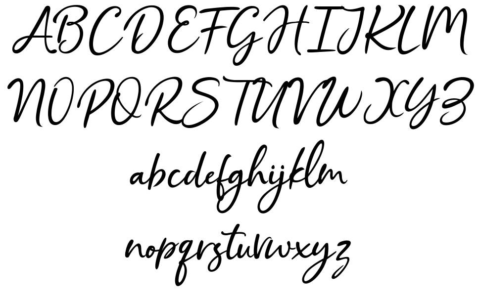 Cristalistic Script font specimens