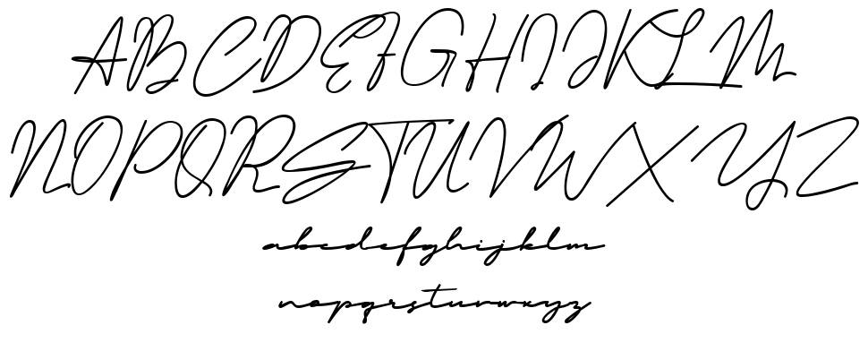 Cristhyna Signature font specimens
