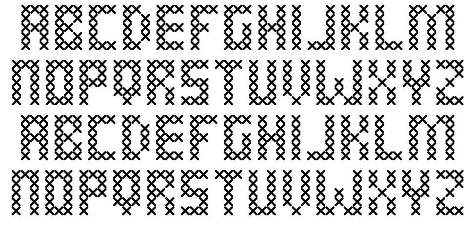 Cross Stitched font specimens
