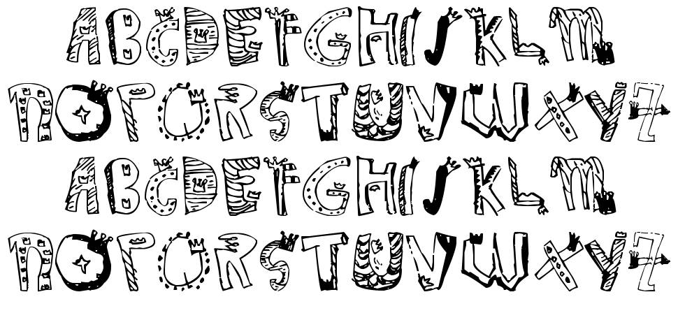 Crown Doodle font specimens