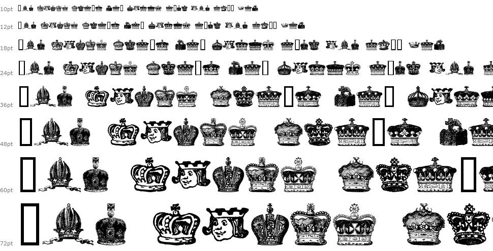 Crowns and Coronets 字形 Waterfall
