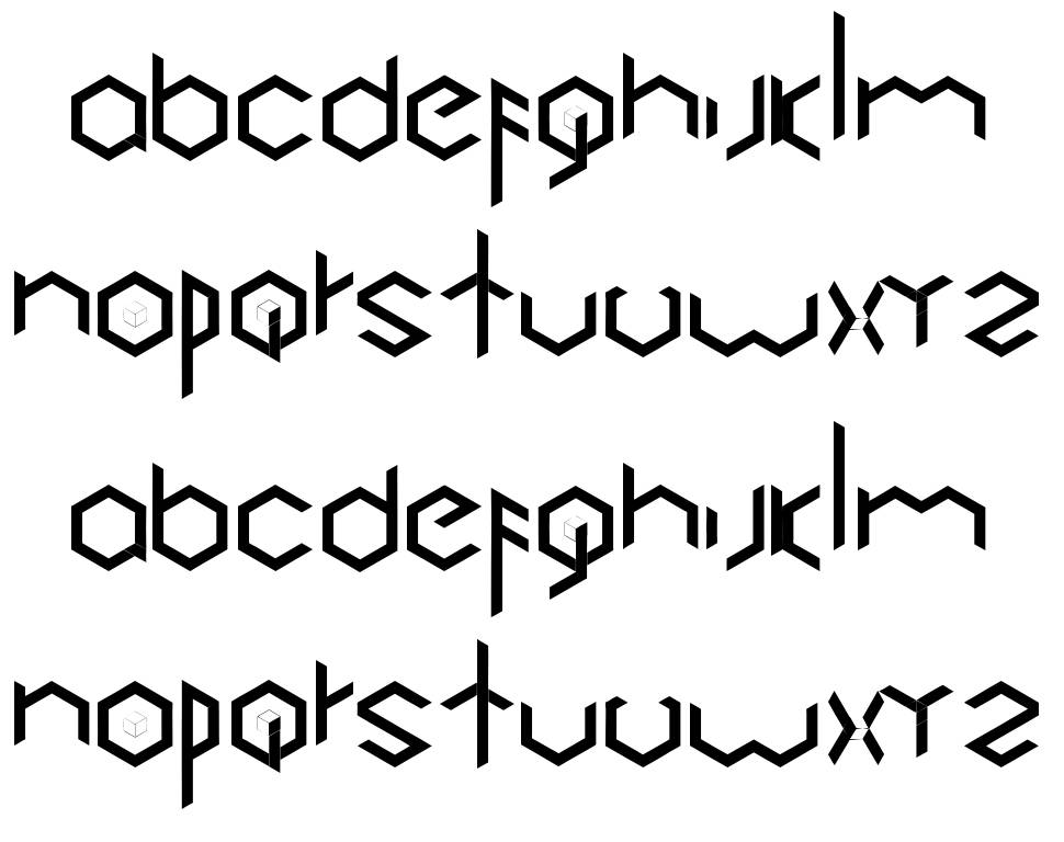Cubic písmo Exempláře