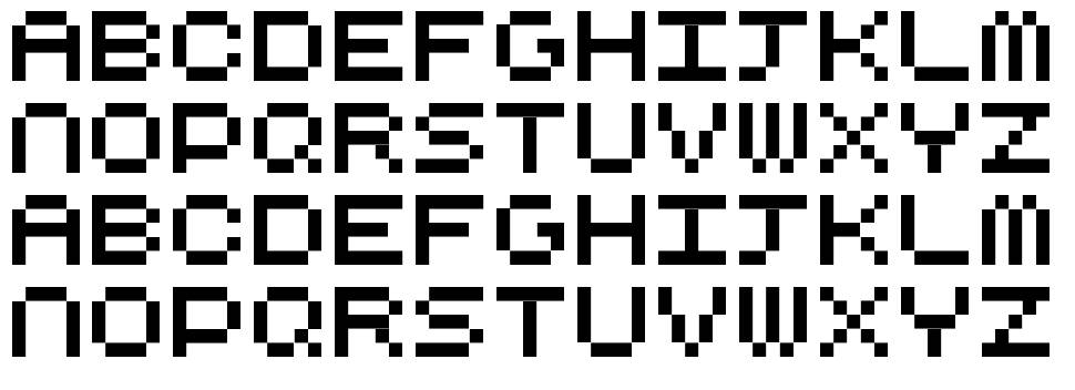 CubicFive písmo Exempláře