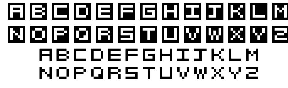 Cubixcode písmo Exempláře