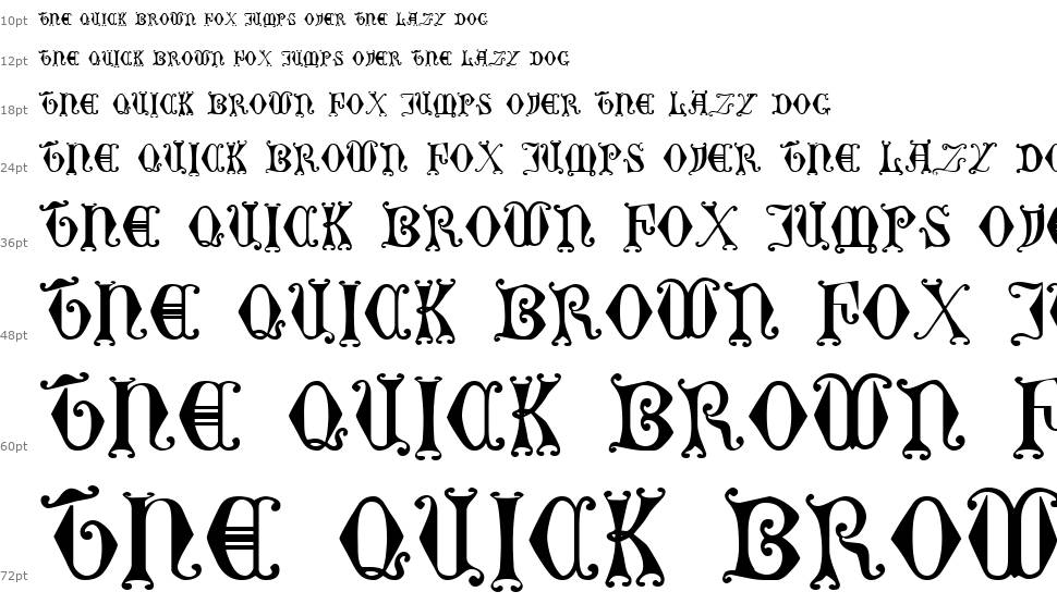 Curled Serif fonte Cascata