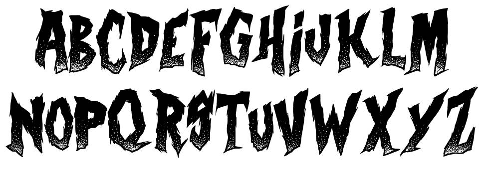 Curse of the Zombie font specimens