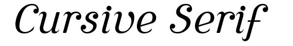 Cursive Serif font