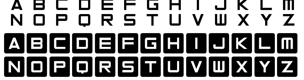 Curved Squarefont specimens