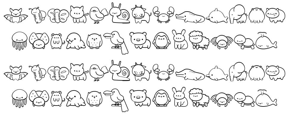 Cute Animals Dingbat font