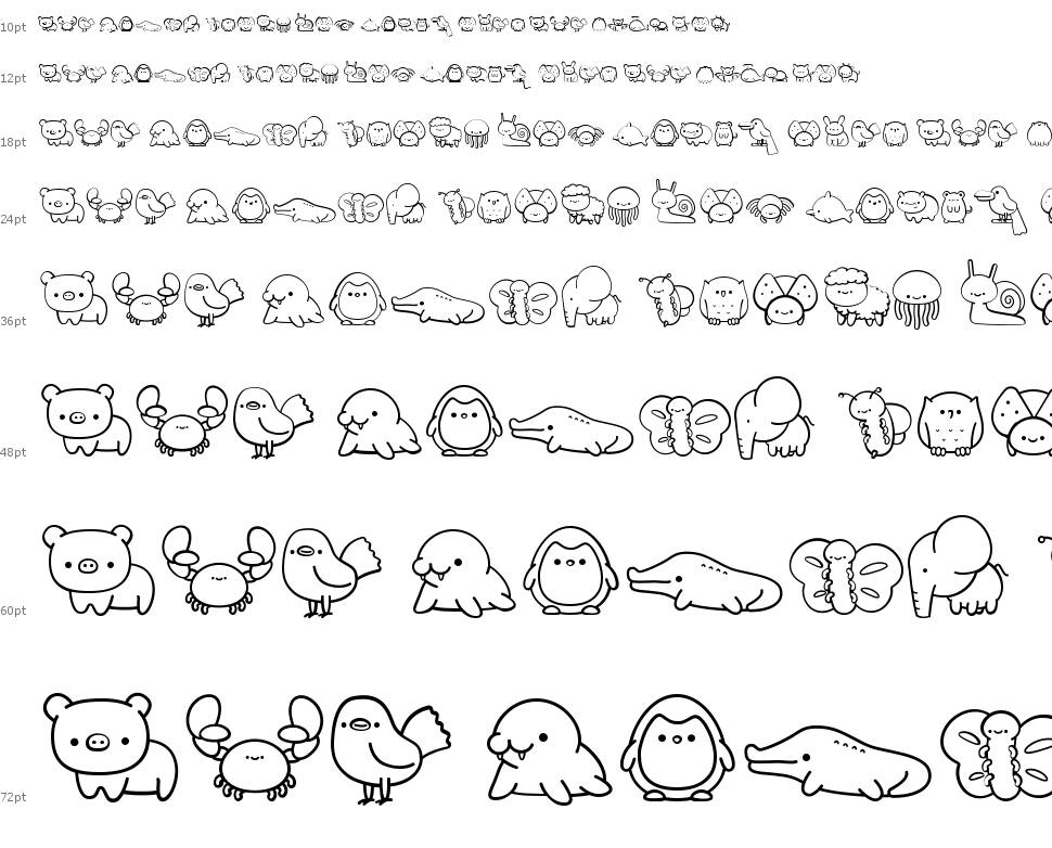 Cute Animals Dingbat font Şelale