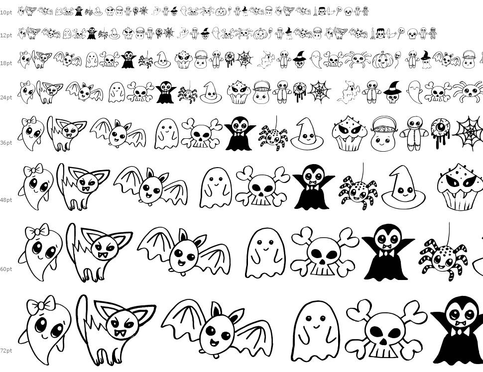 Cute Halloween Drawings 字形 Waterfall