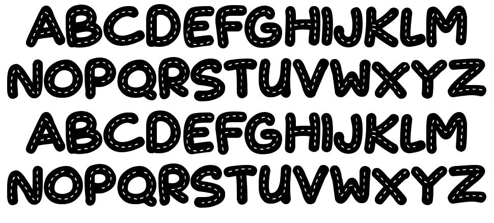 Cute Stitch font specimens