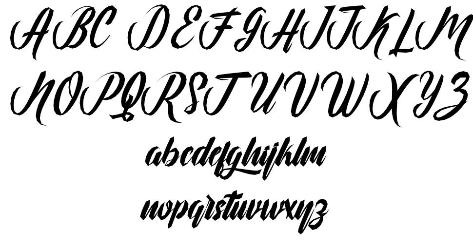 Cuttering font Örnekler