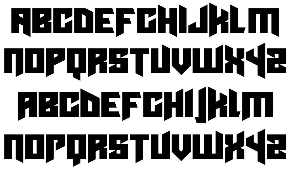 Cyberpunks font specimens