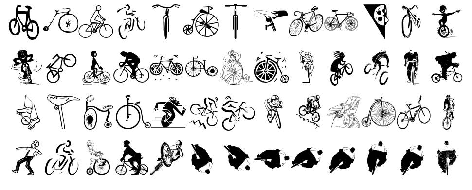 Cycling písmo Exempláře