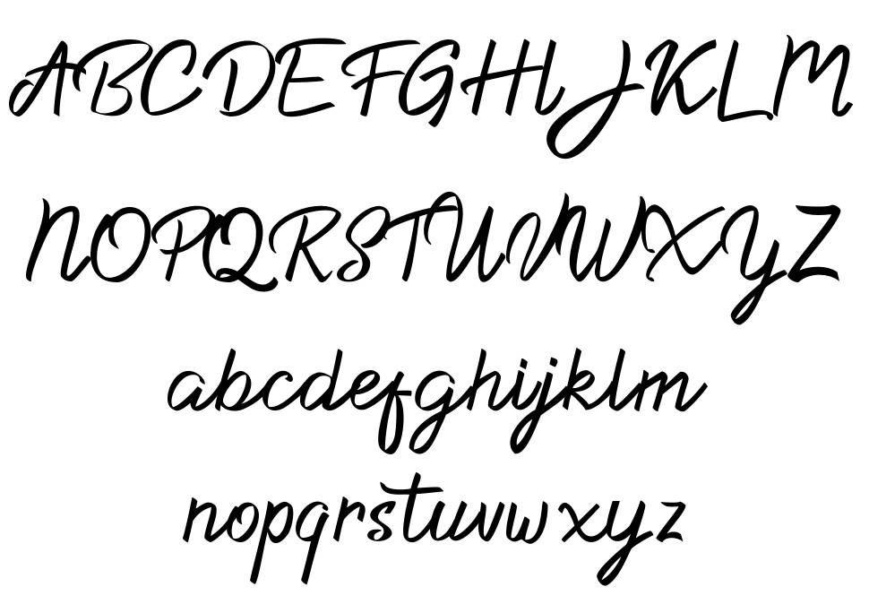 Dacilla Script font specimens