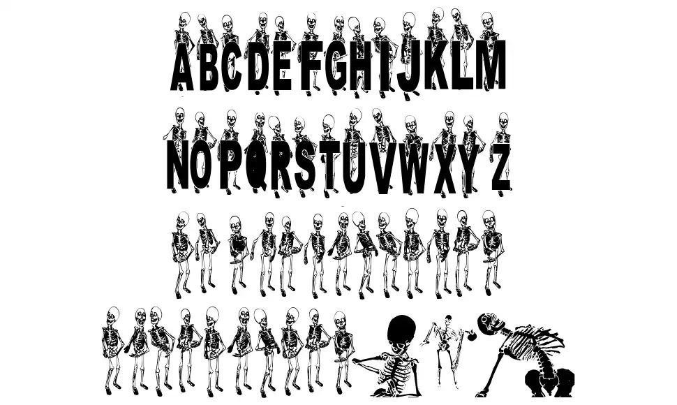 Dancing Dead font specimens