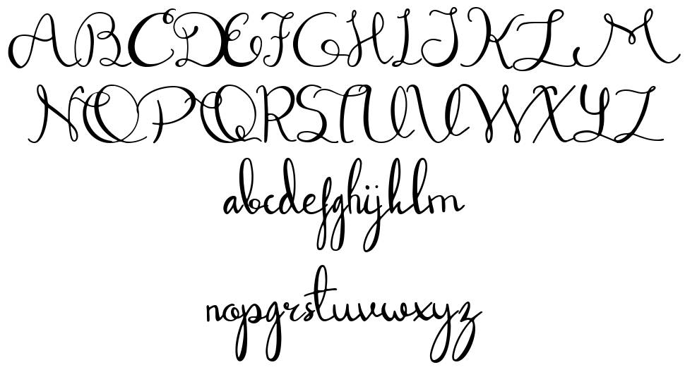 Dandelion Script Font font specimens
