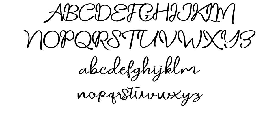 Daniella Script font specimens