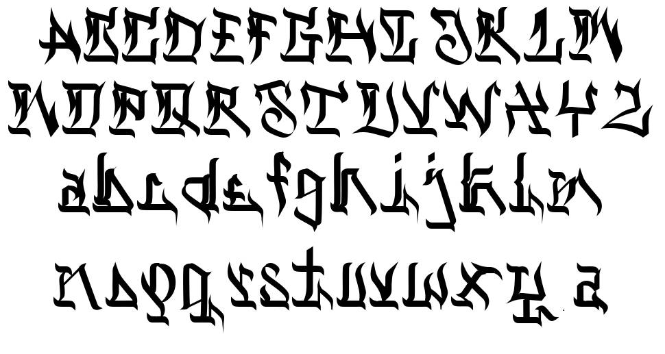 Dark Armor font specimens